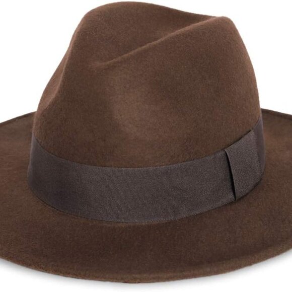 Wool Felt Wide Brim Fedora Hats for Women Men - Picture 1 of 6